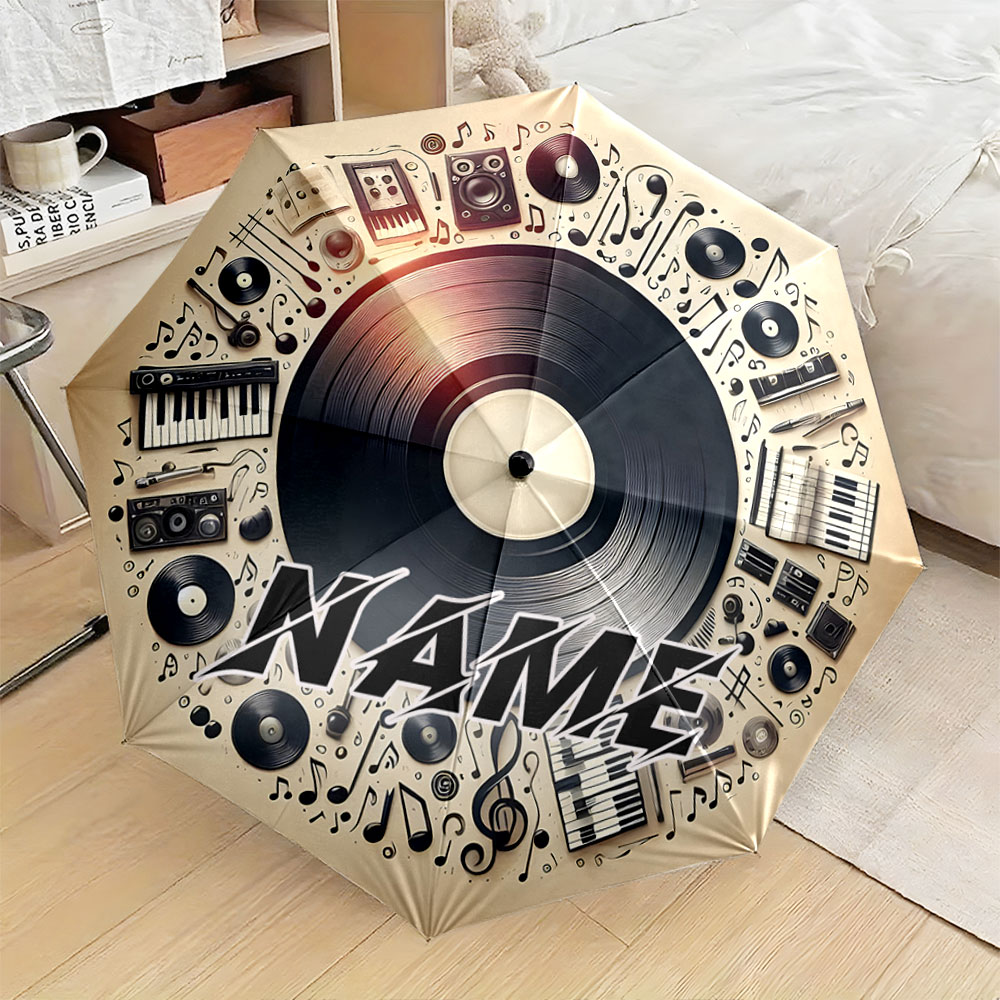 Musical Instrument And Names - Custom Name Umbrella, 