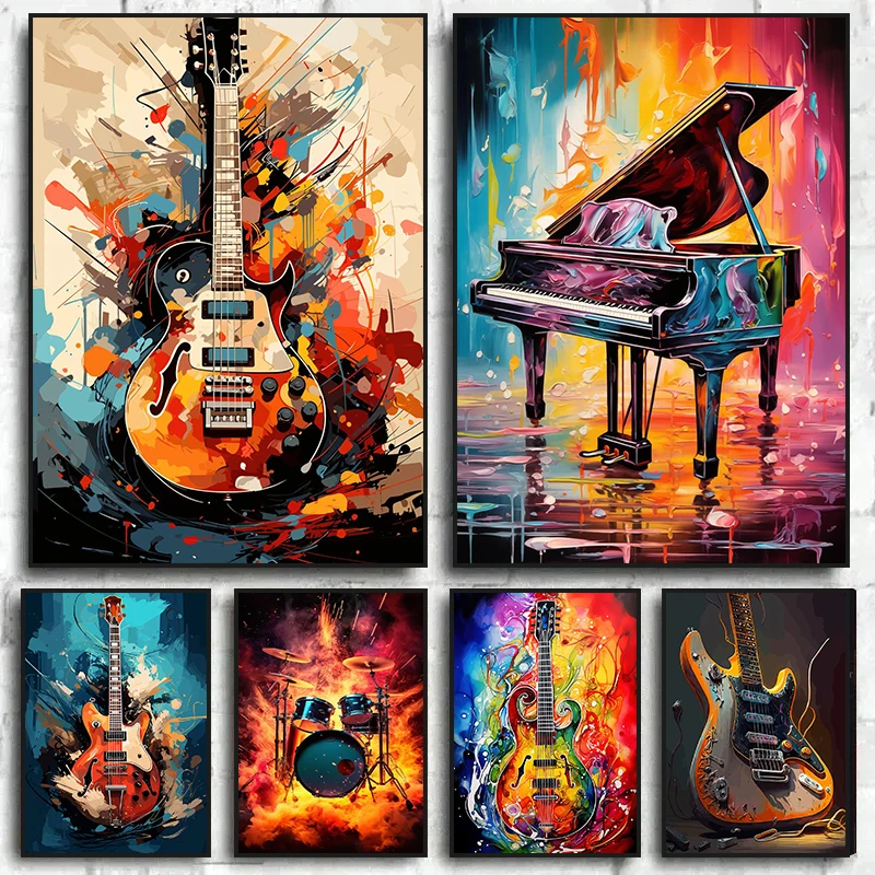 Picture Of Musical Instrument - Abstract Colorful Art Musical Instruments Drum