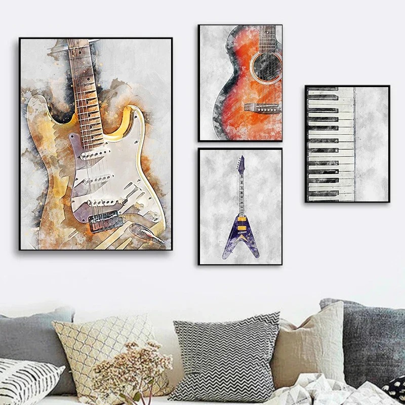 Picture Of Musical Instrument - 1pc frameless Music Instrument Saxophone Violin