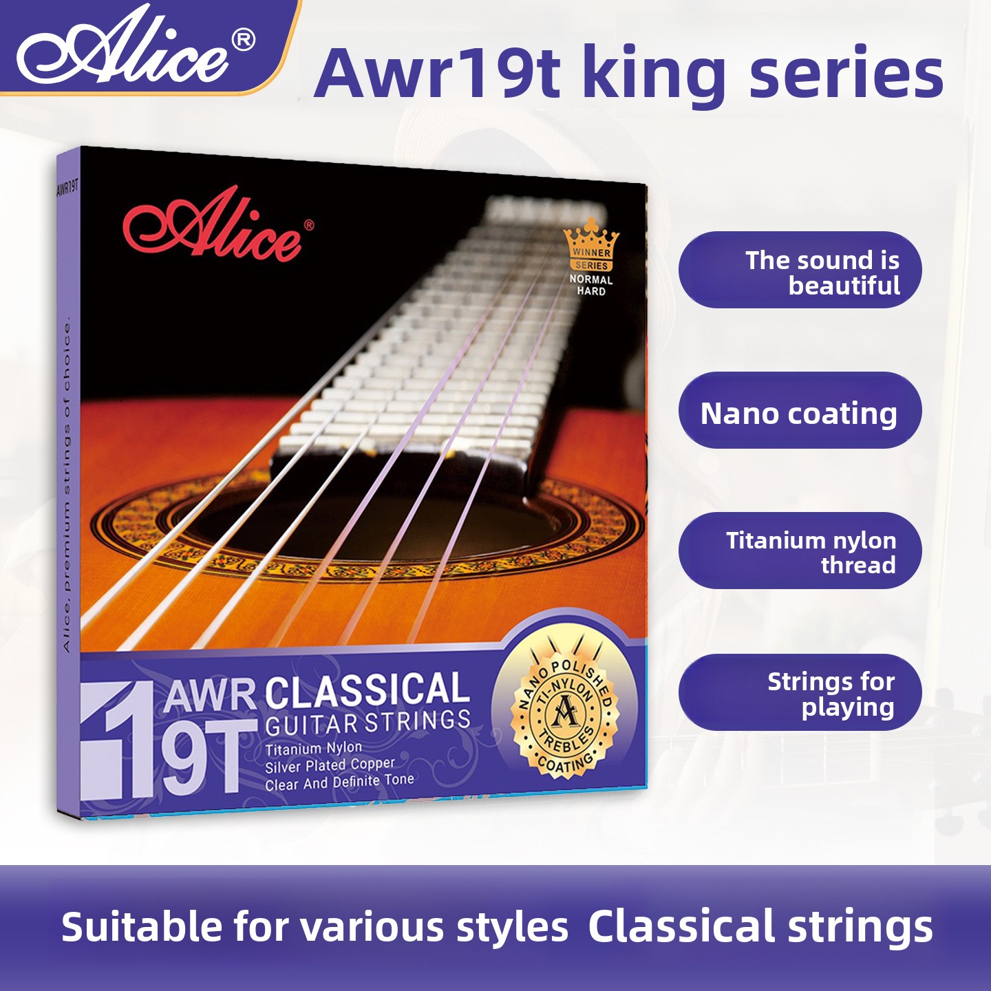 Classical Guitar Nylon - Classical Guitar Strings Alice Awr-19T Nylon