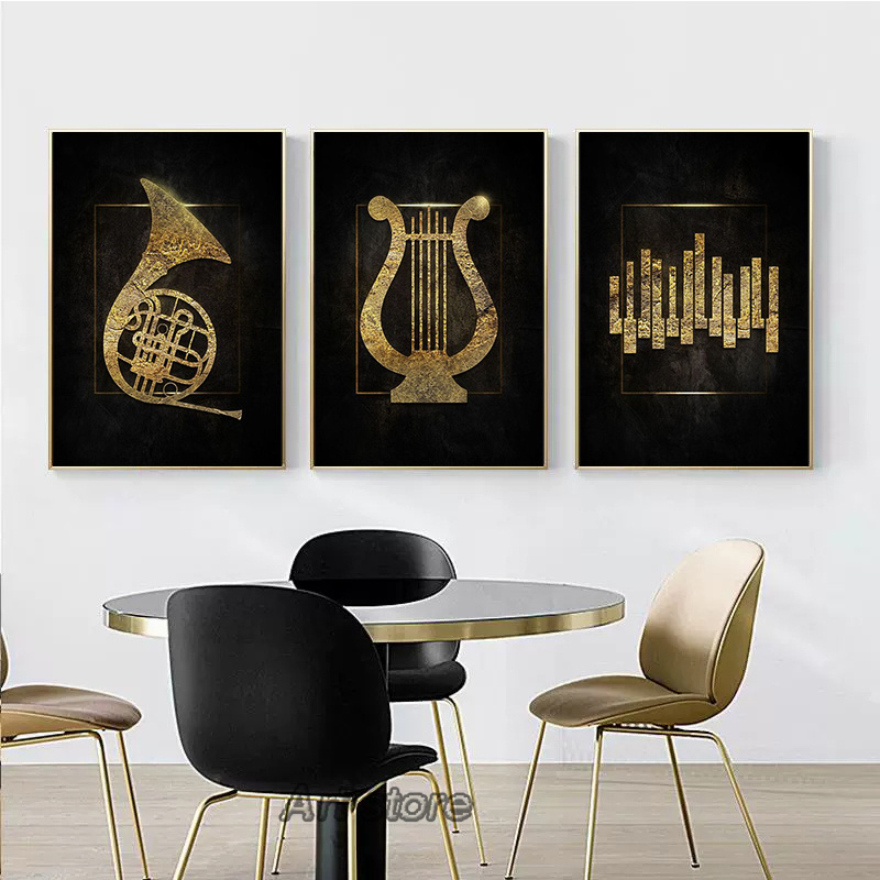 Black Golden Music Symbolic Ca - Picture Of Musical Instrument recension och pris