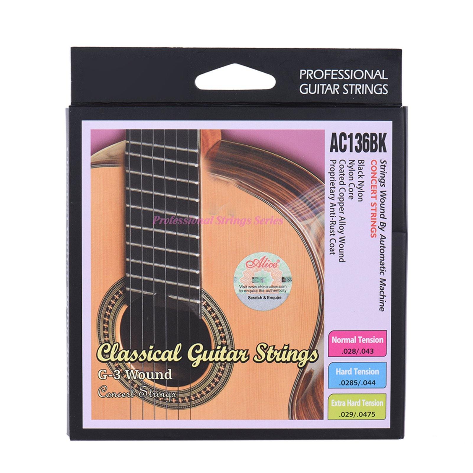 Alice AC136BK-H Black Nylon Cl - Classical Guitar Nylon recension och pris