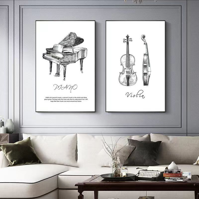 Modern Minimalist Piano Violin - Picture Of Musical Instrument recension och pris
