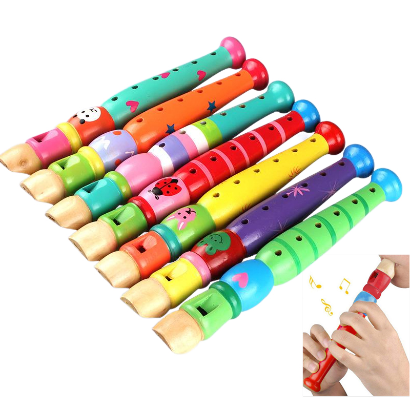 2pcs Wooden Flute 20cm Colorfu - Musical Instrument Drawing recension och pris