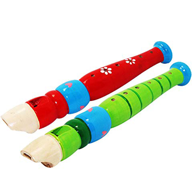 2pcs Wooden Flute 20cm Colorfu - Musical Instrument Drawing recension och pris