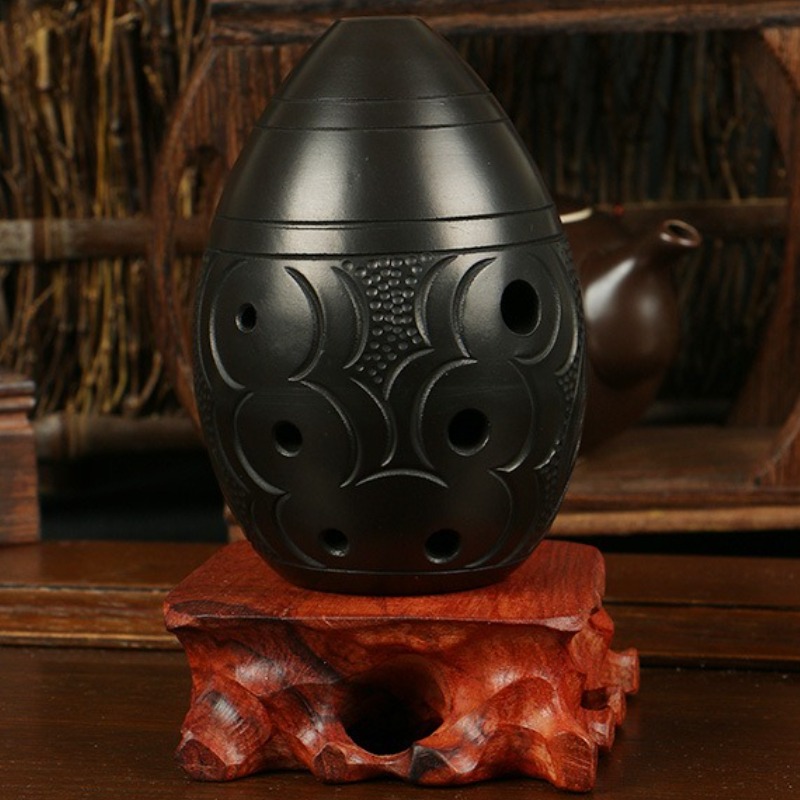 8 Holes Ocarina Black Portable - Musical Instrument Drawing recension och pris