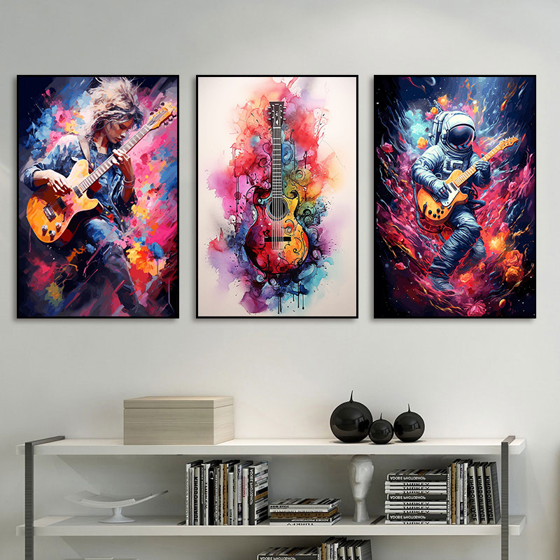 Frameless Abstract Colorful Ar - Picture Of Musical Instrument recension och pris